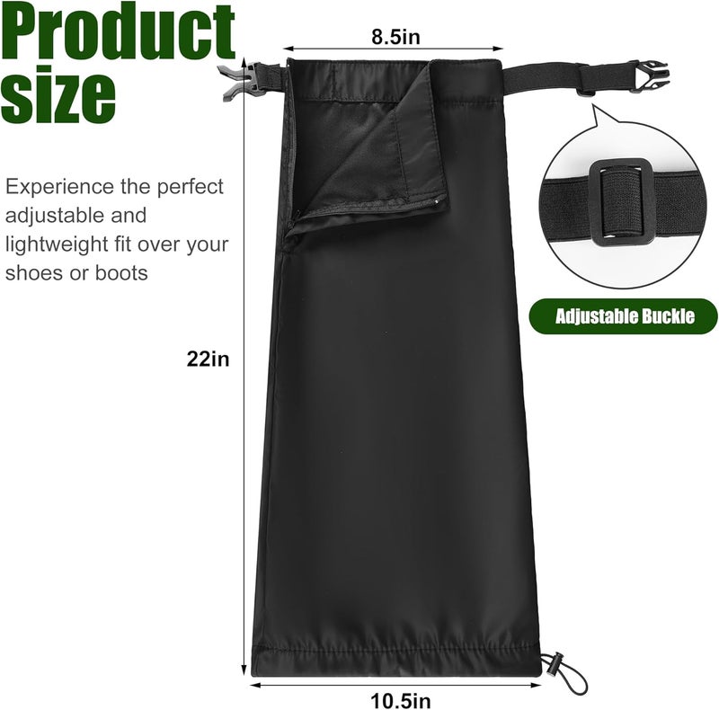 Adnee 2 PCS Lawn Care Leg Gaiters-Weed Eating Leg Protectors-Garden Trimming Leg Chaps-Adjustable Leg Guards for Garden and Farm Working, Black - Image 2